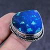 Кольцо из серебра 925 пробы с натуральным синим тройным опалом ручной работы, размер 8 t4k68