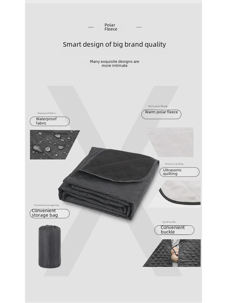 Водонепроницаемое флисовое одеяло для кемпинга: Ветрозащитный, толстый, переносной коврик для пикника и сна