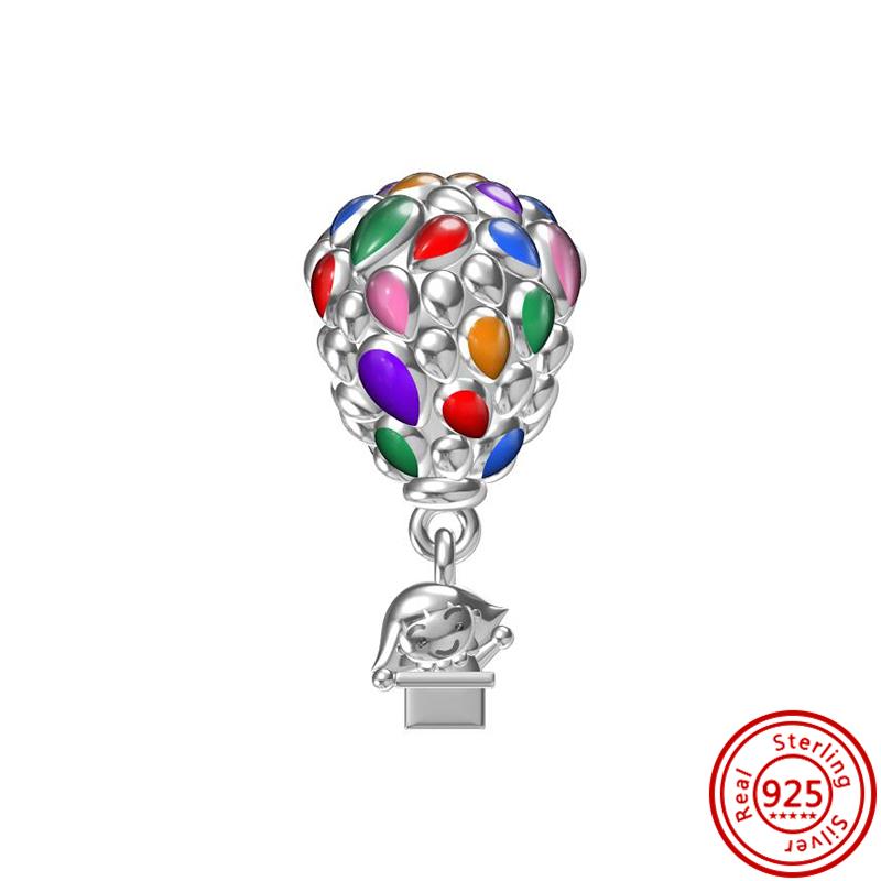 925 Твердый Серебристый Воздушный Шар Стиль Дом Сердце Лапа Принт Подвеска DIY Бусины Подходит Оригинальные Подвески Браслет Изящные Ювелирные Изделия