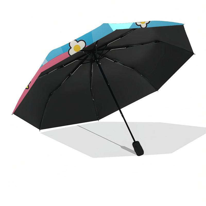 1pc BT21 Characters Outdoor Umbrella - Automatic Opening/Closing, Portable 3-Fold Design, 8-Rib Iron Frame - Perfect Gift for Fans, Travelers, Da