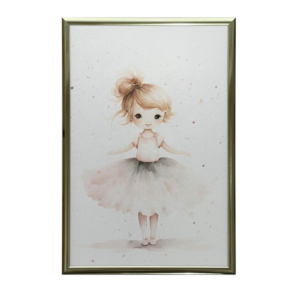 Różowa Balerina - Tańcząca Elegancja Różowa Balerina - Tańcząca Elegancja, 50X70 Cm, Bez Ramy, Papier Matowy 230 Gsm