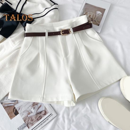 Женские шорты с высокой талией, застежкой-молнией, однотонные повседневные шорты с карманами, универсальные летние шорты