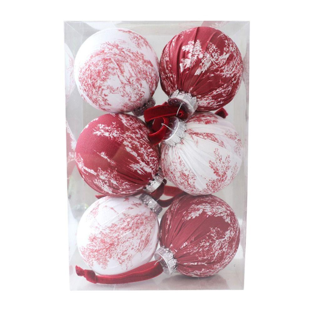 8CM Christmas Ball Ornaments Print Pattern Christmas Spheres Decor Party Decoration