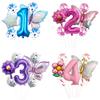 Butterfly 32 Inch Digital Flower Aluminum Film Balloon Set Baby Birthday Balloon Party Decoration Scene