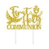 Первое Причастие Купание Крещение Ребенок День Рождения Вечеринка Оформление Золотая Пыль Торт Топпер Кастомизация