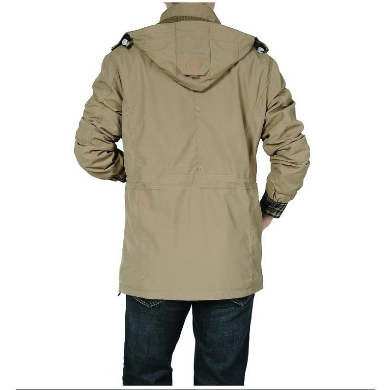 Spring and Autumn Men's Casual Jacket Outdoor Military Jacket Mountaineering Suit Large Size Loose Medium and Long Jacket