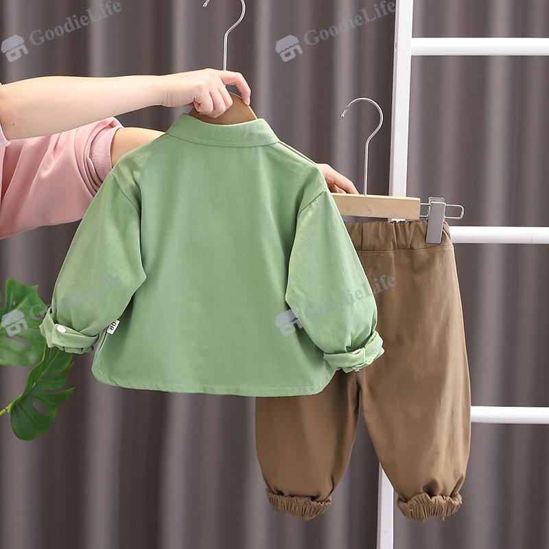 Комплект из футболки и штанов «Малыш-медвежонок 2025» – Милый хлопковый весенний наряд для мальчиков-малышей, одежда из 2 предметов с принтом «Мишка Тедди»