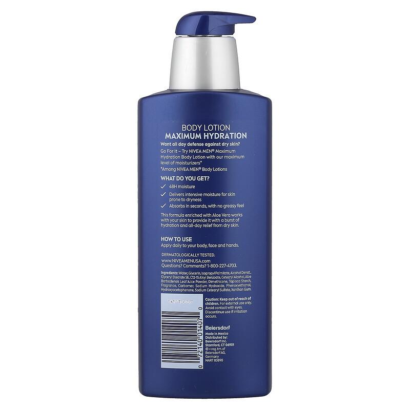 Men, Maximum Hydration, 48H Moisture Lotion, For Dry Skin, 16.9 fl oz (500 ml)
