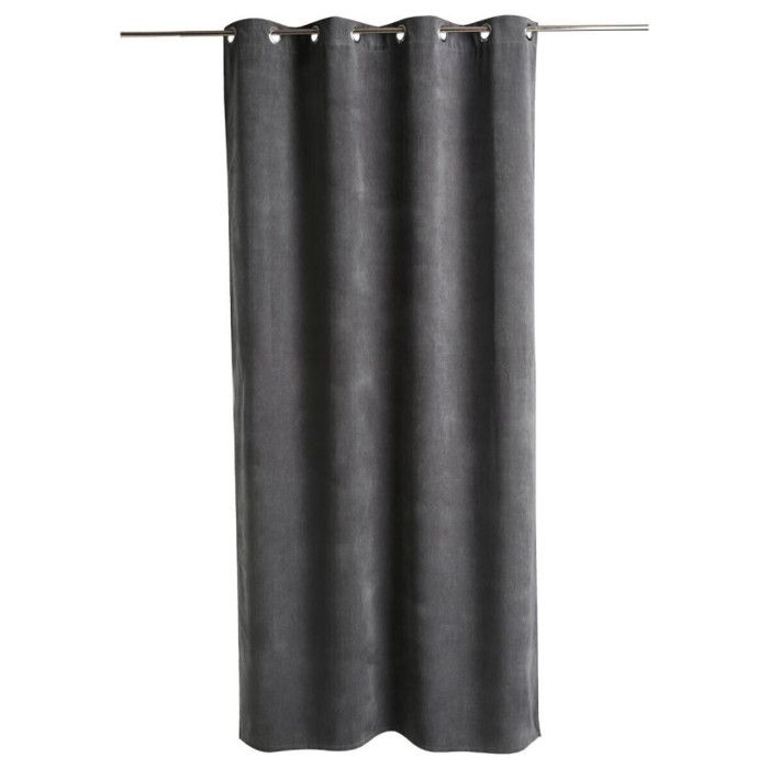 Insulating and Filtering Furnishing Curtain "Mémories" Suede 140 X 260 Cm Atmosphera - Dark Gray
