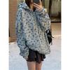 Серые печатные пальто женские с капюшоном зимние плюшевые повседневные универсальные офисные женские печатные элегантные повседневные свободные модные новые