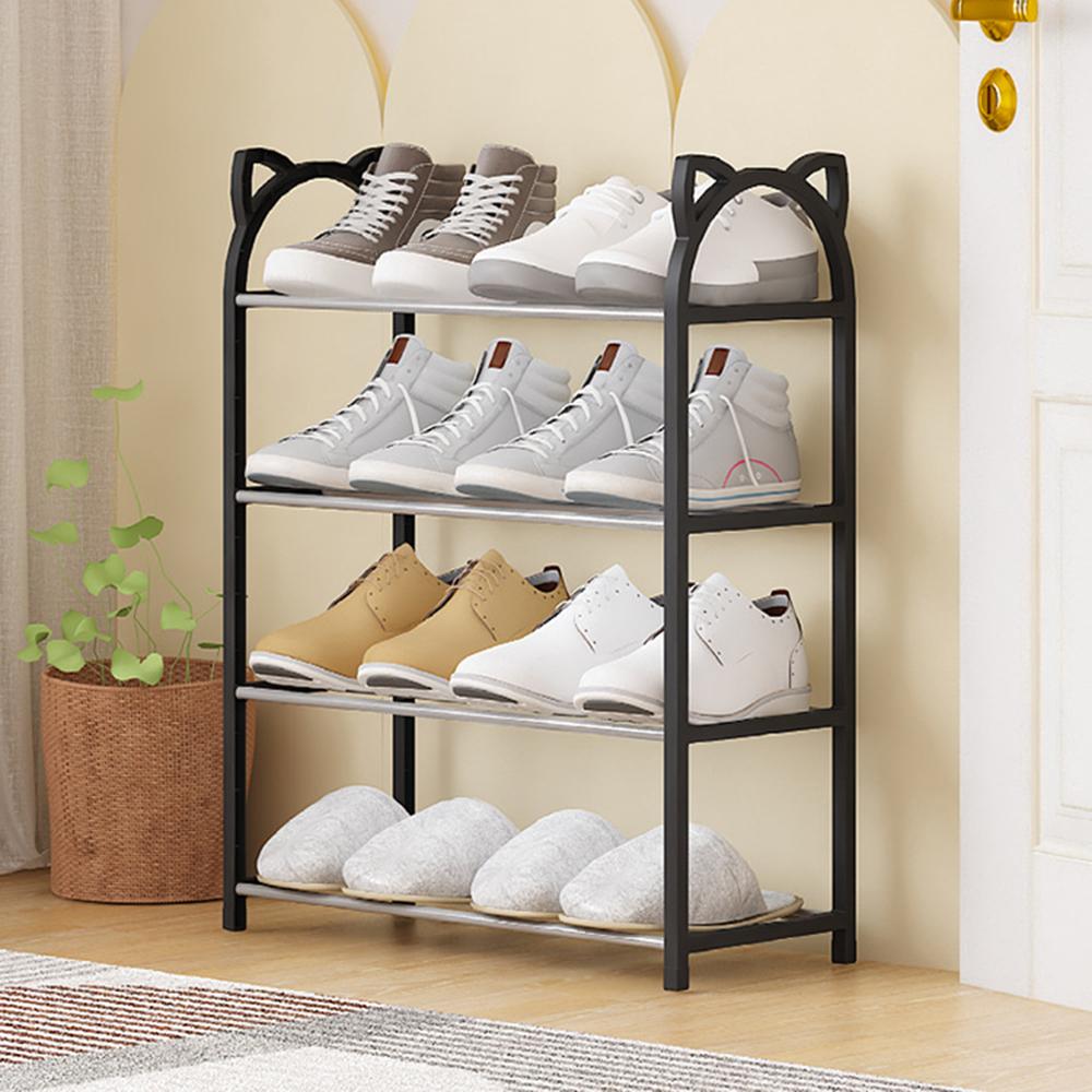 Creative Simple Plastic Assembly Shoe Rack Cartoon Multi-Layer Assembly Home Shoe Rack Dormitory Stainless Steel Storage Rack