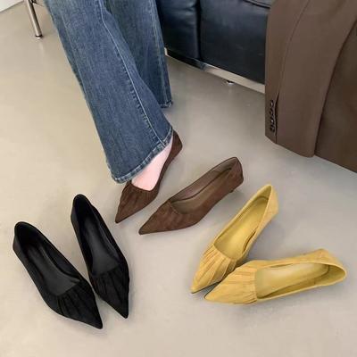 Французский темперамент нишевые туфли-лодочки с острым носком женская обувь 2025 новая весна черный офисный вечерний