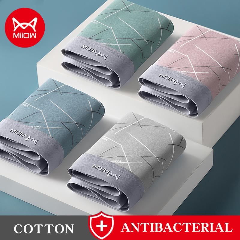 MiiOW 4 шт. графеновые мужские трусы-боксеры, удобные Cuecas, мужское нижнее белье из ледяного шелка, мужские трусы-боксеры, короткие L-3XL