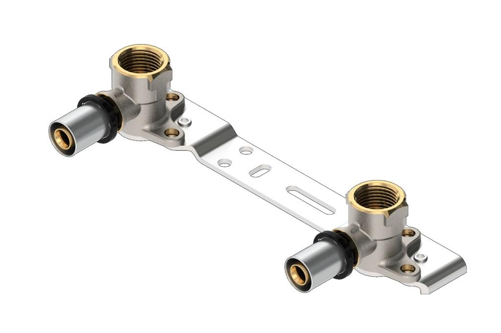 Faucet set - two PURMO CLEVERFIT elbows short 35 , mounting rail