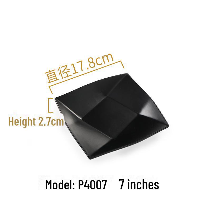 Melamine Black Imitation Porcelain Plate - Versatile Dish for Hot Pot, Barbecue, and Cold Dishes