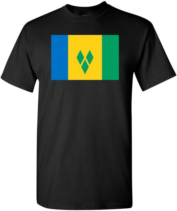 Saint Vincent The Grenadines Country Flag Adult DT T-Shirt Tee