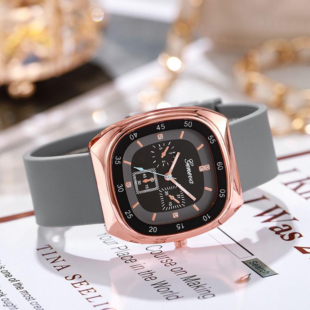 Silicone Strap Quartz Watch Casual Electric Watch Creative Wristwatch  Female