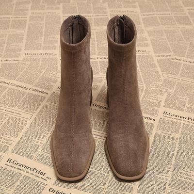 2025 Осень Новые Женские Ботильоны Ретро Молния Низкий Каблук Обувь Женская Удобная Элегантная Короткие Ботинки Zapatos De Mujer