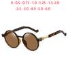 Leopard Frame Round Nearsighted Sunglasses With Diopters Vintage Anti -Glare Prescription Sun Glasses Women Men -0 .5 -0 .75 To -6