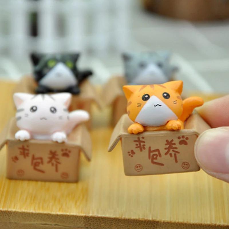 Kawaii мини-кошка, орнамент, садовая статуя котенка, подарок для детей, украшение для детской комнаты, игрушки, миниатюрные фигурки, домашний декор