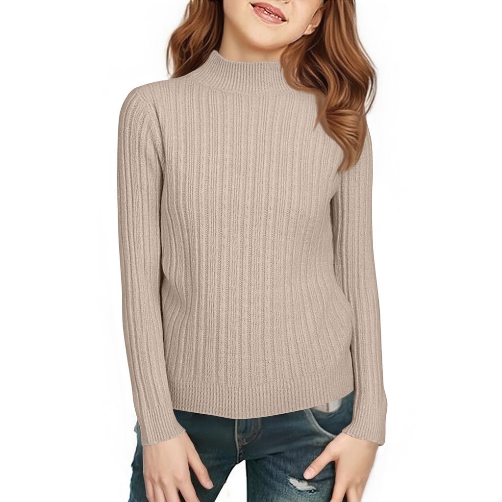 Детская модная повседневная футболка с полувысоким воротником, базовая, с длинным рукавом