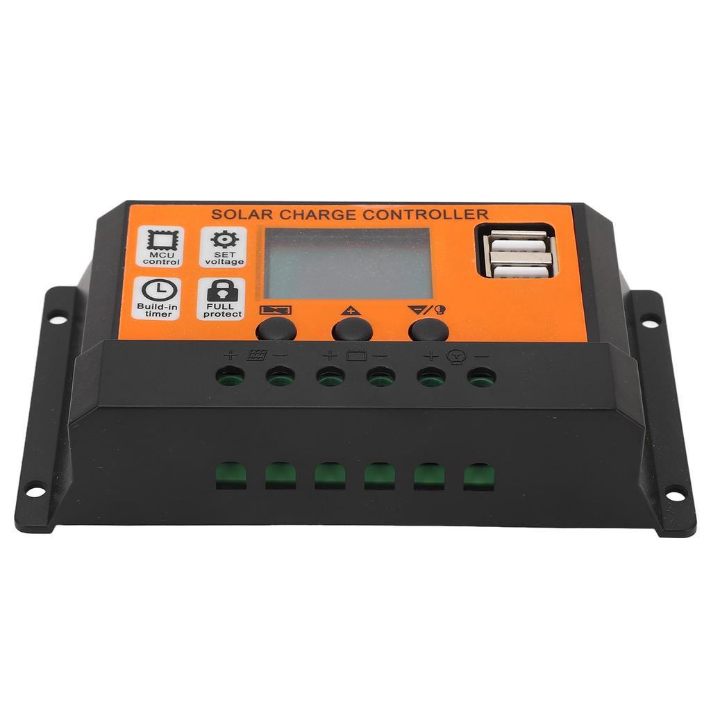 Контроллер заряда от солнечной батареи ЖК-дисплей 3-ступенчатое управление Регулятор заряда солнечной панели для кислотного