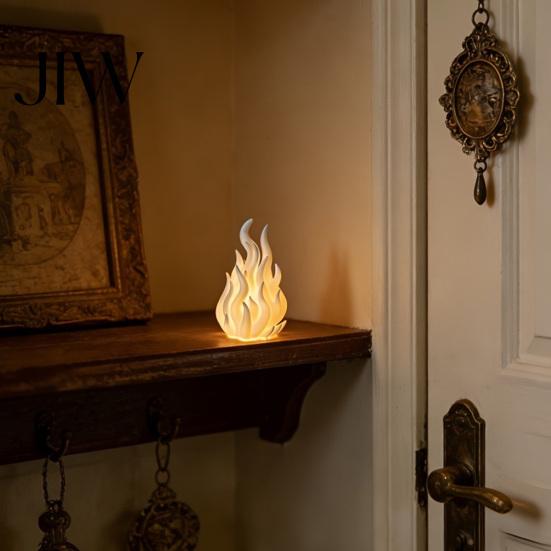 Holiday Party Table Decoration 3D Printed Flame Candle Holder Shade, Gothic Ambient Decor Figurine, Hollow Unique Gift for Home Tealight Cover Dining