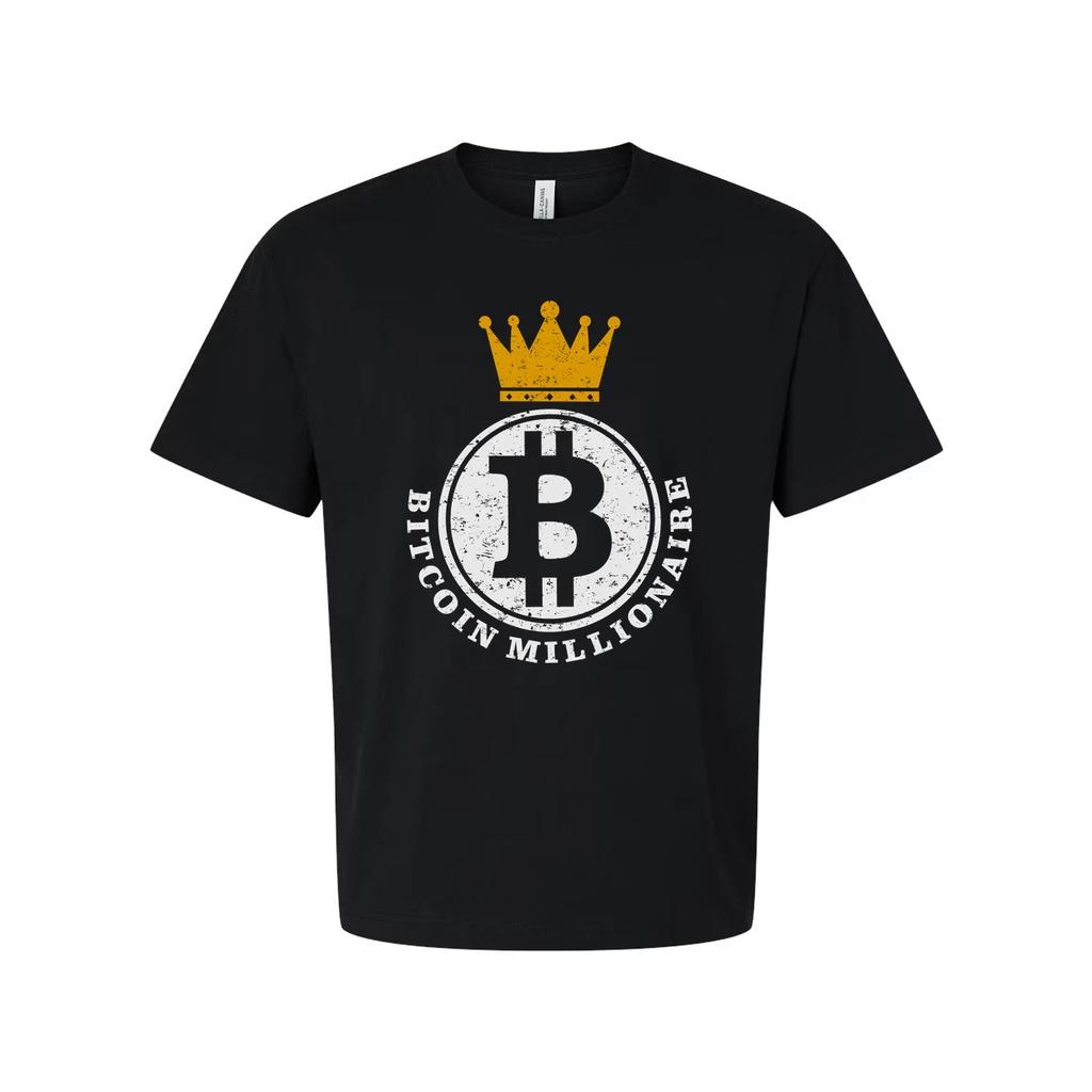 Графическая футболка Bitcoin Crown Logo для криптоэнтузиастов, унисекс, с винтажным принтом