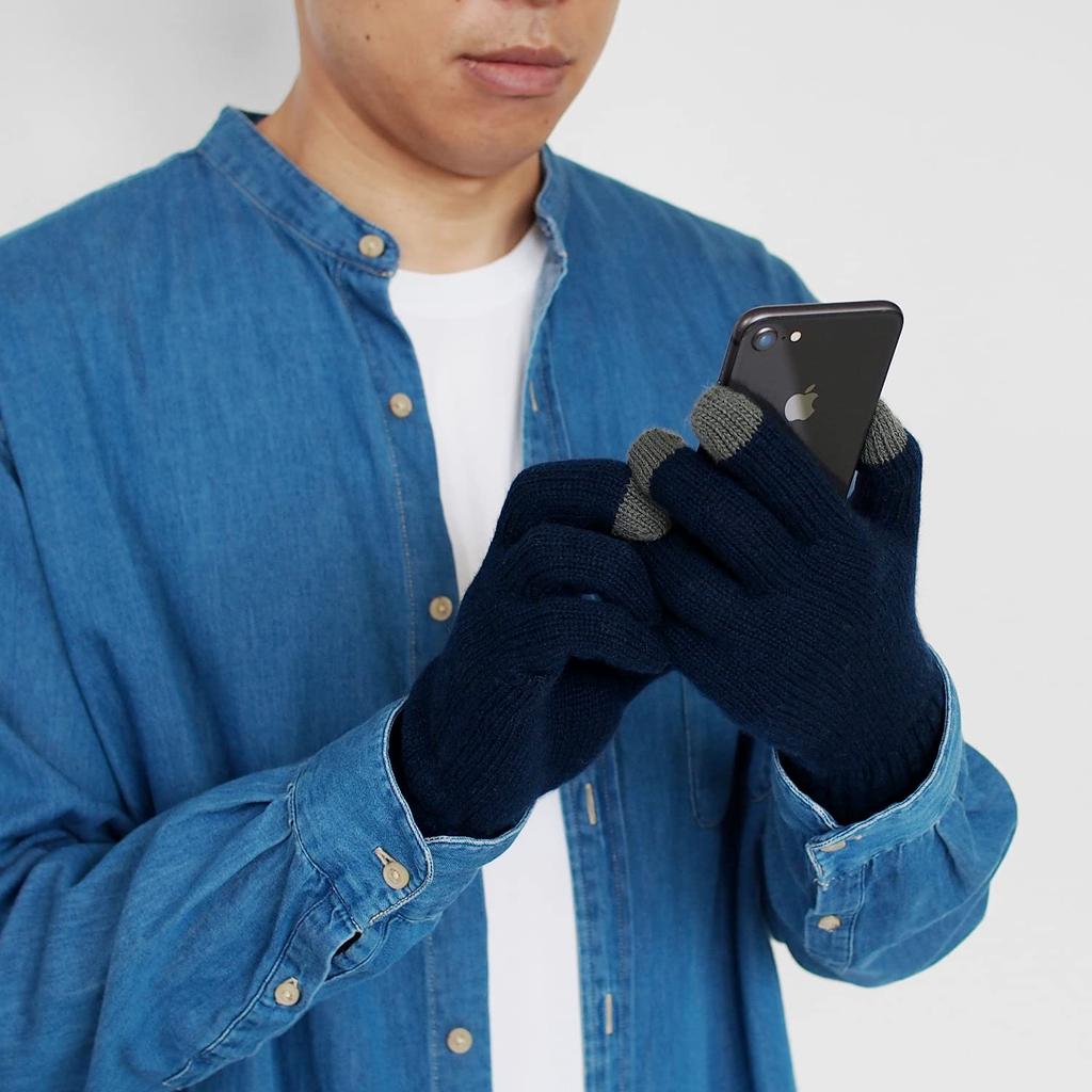 Prodigal Cashmere Smartphone Gloves 100% (Free Size, Navy)
