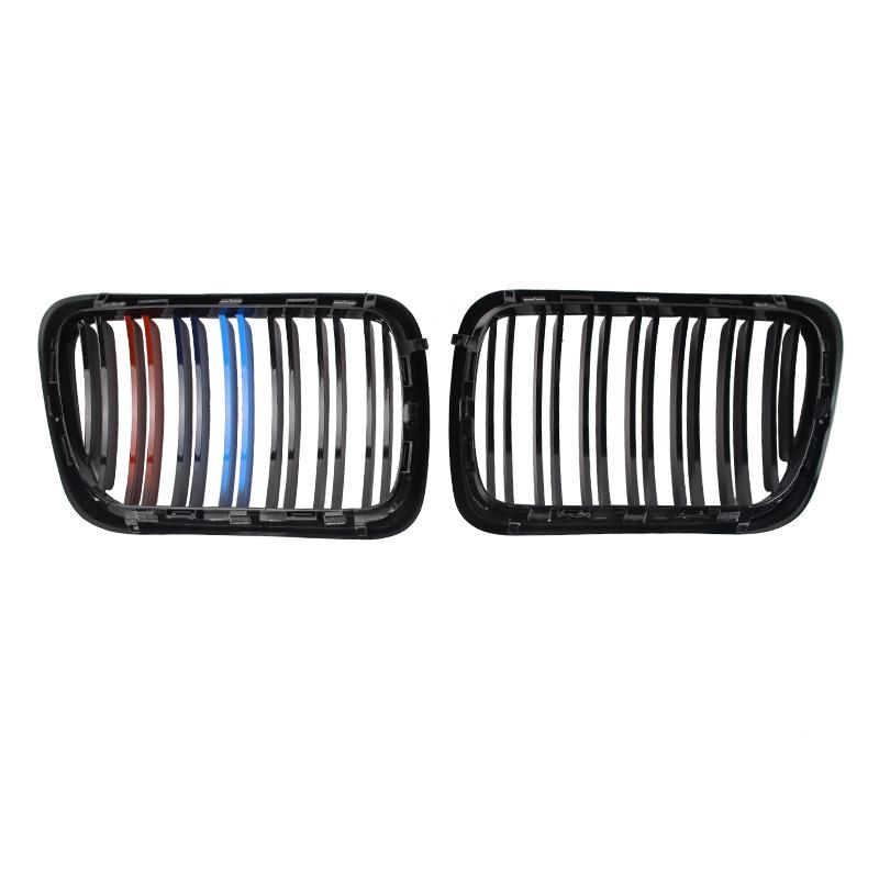 2-piece double-line style front grille for BMW E36 LCI 1997-1999 M3 double-bar upper grille