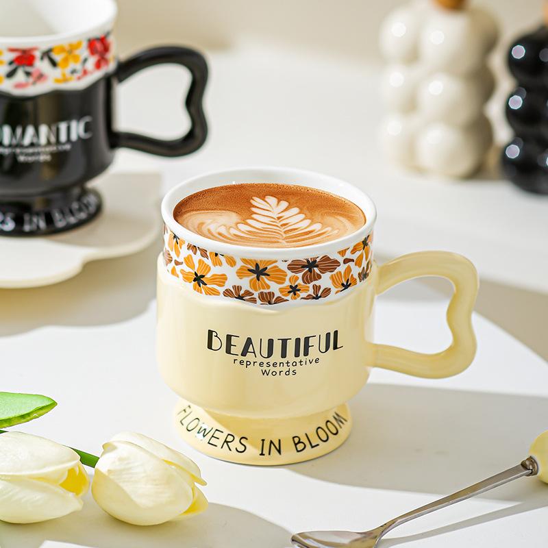 Ретро Кубок Кружка Легкая Роскошь Пара Европейская Керамическая Чашка для Молока Подарок Женский Дом Высокая Ценность Чашка для Воды