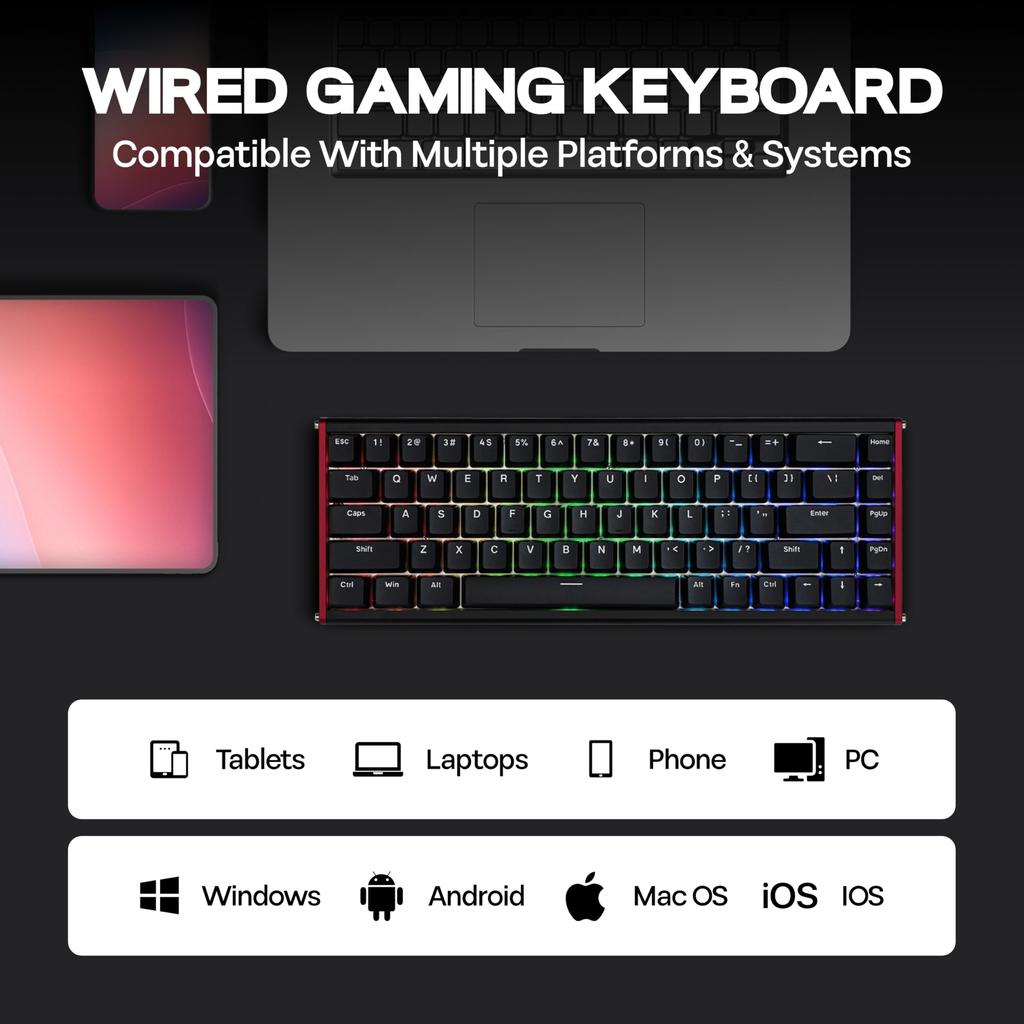 MechLands AJAZZ ALUX68 HE Aluminum Gaming Keyboard with Rapid Magnetic Wired Hall Effect 8K Polling and RGB Backlighting ALUX68 Triggers, Switches,