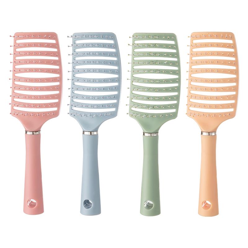 «Большая изогнутая полая расческа для девочек — пушистая щетка для большого объема с массажной дугой»