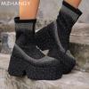 Women Platform Crystal Ankle Boots High Heels Desigenr Chunky Shoes Woman 2025 Trend Winter Chelsea Boots New Goth Mujer Botas