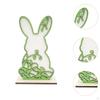 Easter Bunny Wood Sign Desktop Ornament Decor Rabbit Tabletop Centerpiece for Shelf Indoor