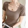 Summer Dress New T-shirt Women Short-sleeved Top Square Collar Bottom Shirt