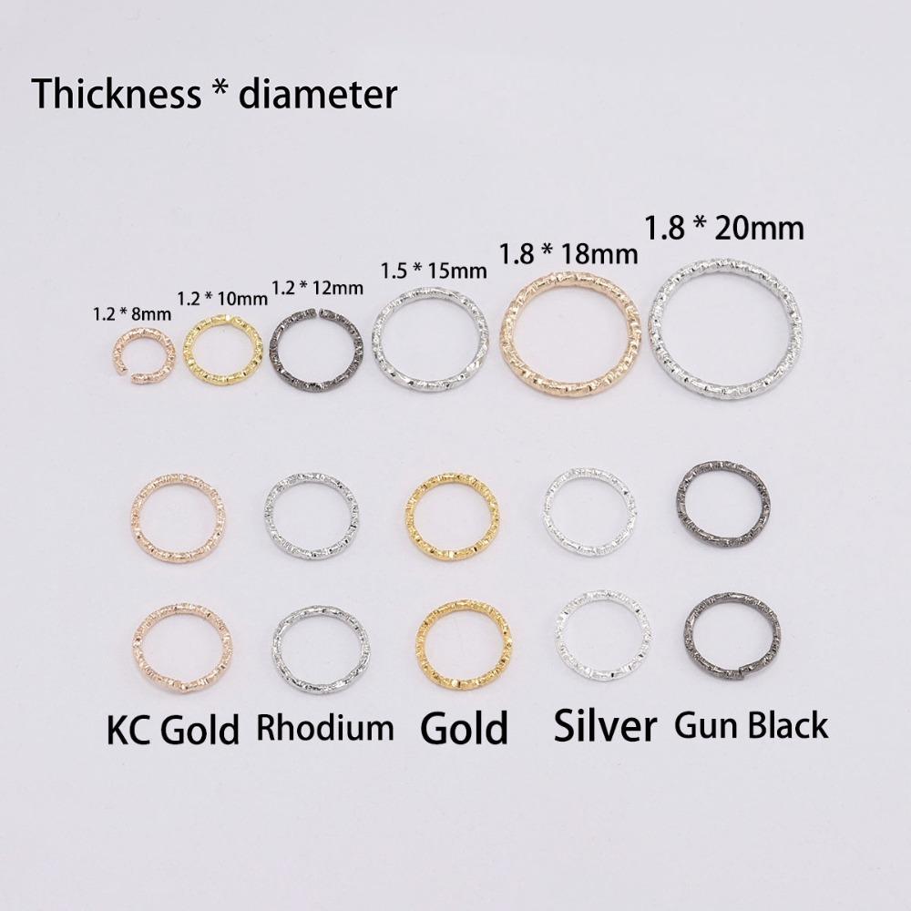 30-100pcs/lot 8-20 mm Gold Jump Rings Round Twisted Split Rings Connectors For Diy Jewelry Finding Making Supplies