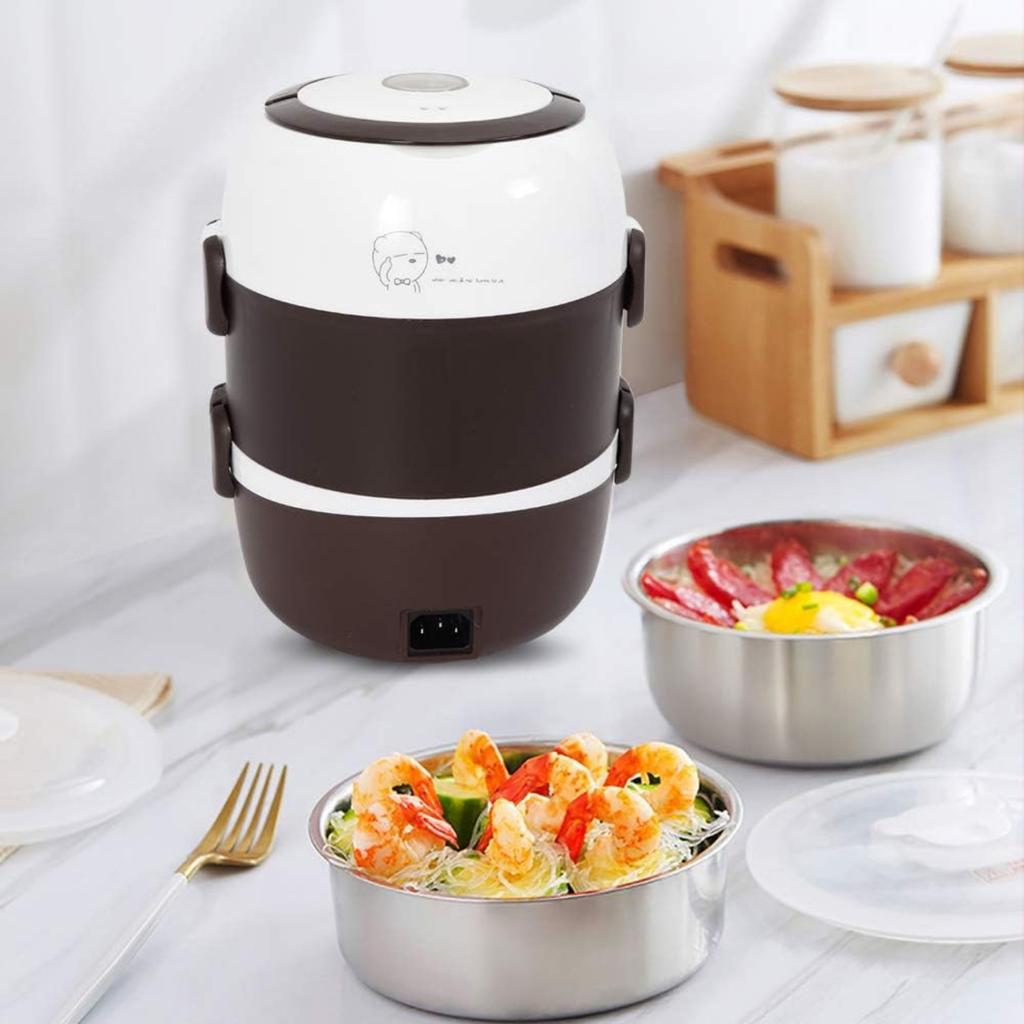 Электрический Ланч-бокс 3 яруса 2 л Удобная ручка Электрический подогрев Бенто Ланч-бокс Контейнер для хранения и подогрева пищи 110В Верх 200 Вт
