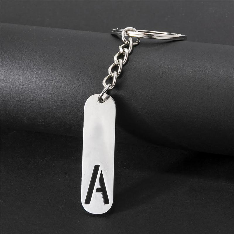NEW DIY Stainless Steel A-Z Letters Key Chain 26 Alphabet Charm Metal Keyring Men Women Car Key Ring Unique Gift