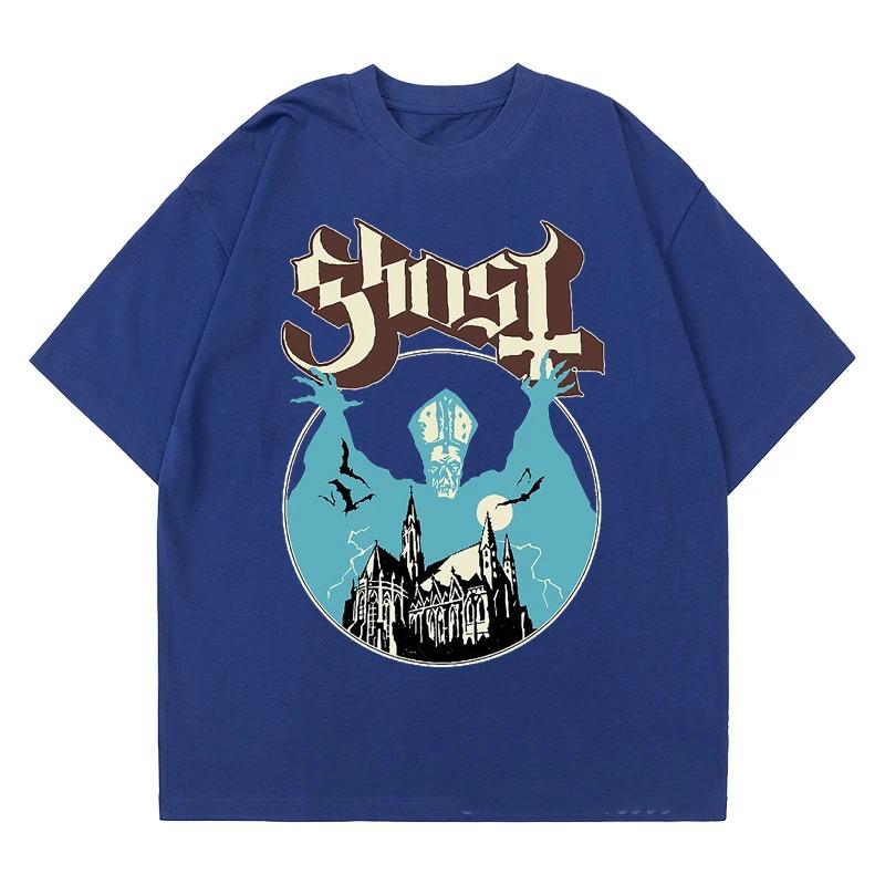New Ghost Band T-shirt Women Oversize Fashion Cool London Singer Fans Essentials Summer Short Sleeve Print Rock Plain Black Tees