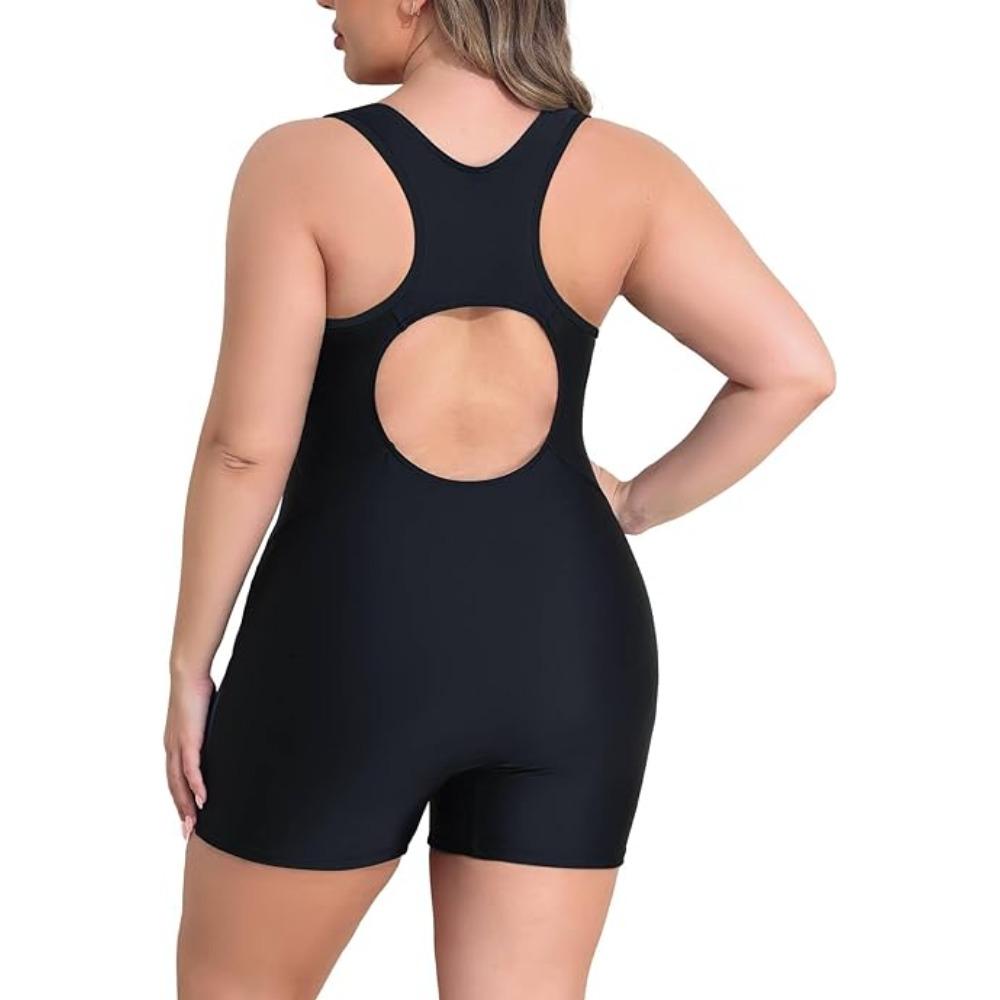 Charmleaks Plus Size Swimsuit для женщин, спортивный цельный купальный костюм Boyleg