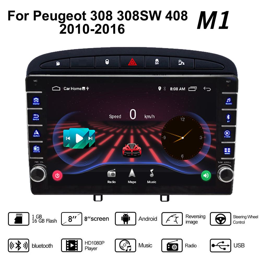 2 Din Android автомобильный радиоприемник мультимедийный видеоплеер для Peugeot 308 308SW 408 2010-2016 с кнопкой Carplay WiFi 2 + 32 ГБ
