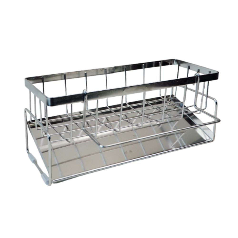Stainless Steel Metal Sponge Holder Space-Saving Sink Organizer Countertop