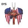 Бабочка Иисус Крест Висячий Орнамент Луна Американский Флаг Подвеска Декор Интерьера Автомобиля для Авто Зеркало Заднего Вида Аксессуары Рождественская Елка Шарм