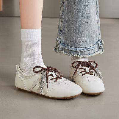 Женская обувь Dexun 2025 новая осень и зима великолепные кроссовки Форреста Гампа повседневная спортивная маленькая белая обувь увеличивает рост и показывает