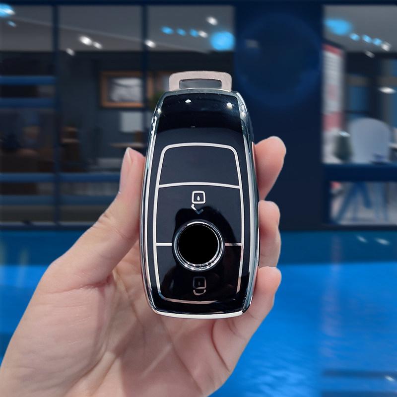 Автомобильный чехол-брелок Защитный чехол для ключа автомобиля из ТПУ и кожи для Mercedes Benz E200 E400 E63 W213 S550 S560 C260 A200 E C S Glc Класса