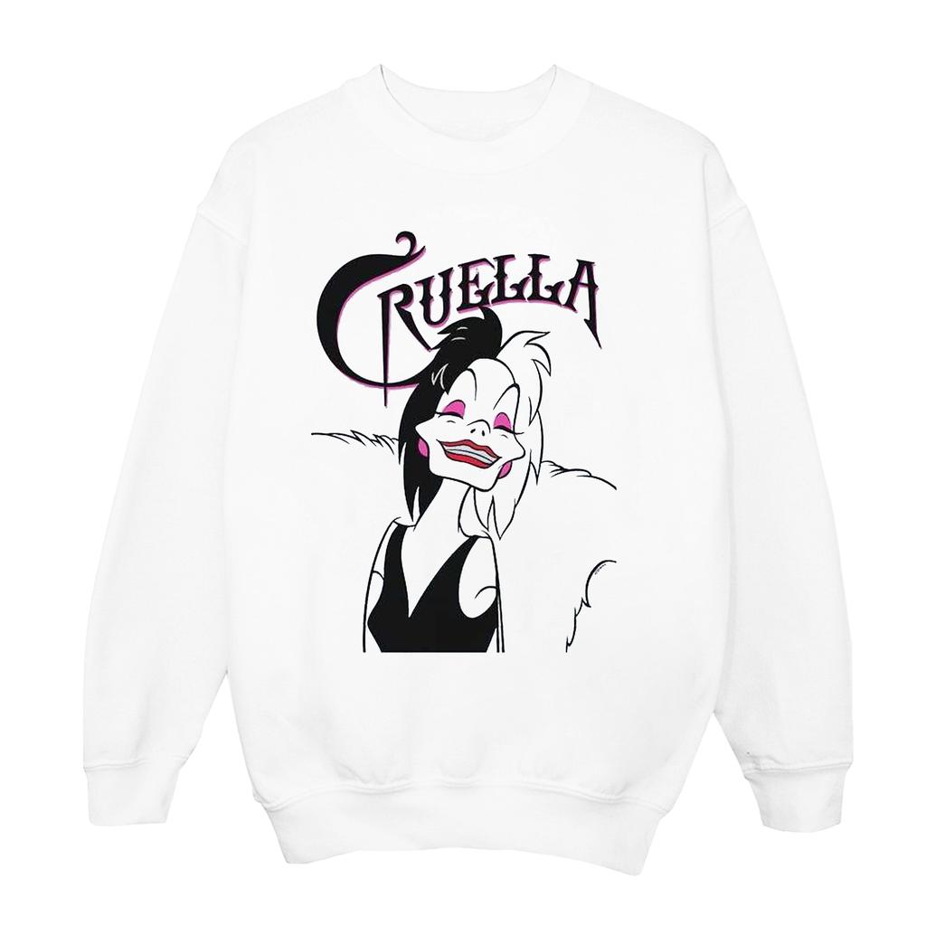 Disney Girls Cruella De Vil Evil Smile Sweatshirt