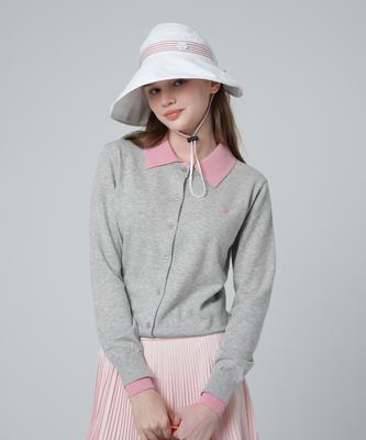 Кардиган Monbirdie Golf Mark с цветовыми блоками, серый