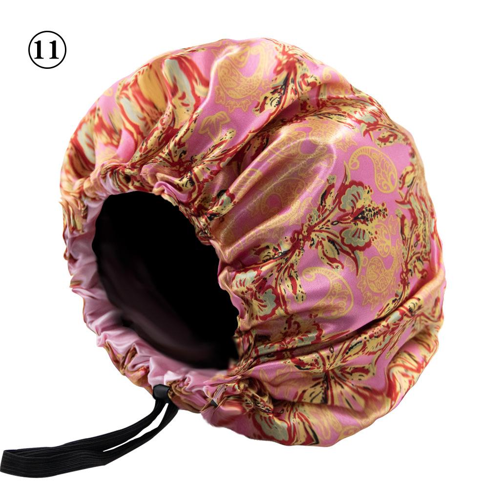 Мягкий атласный чепчик для волос для женщин и девочек, шелковая шапочка для сна, душа, мытья лица, салона