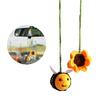 Knitted Bee Sunflower Pendant Car Rearview Mirror Hanging Ornament Automotive Interior Charm Decorations for Women Men